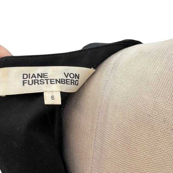 Diane von Furstenberg Carrie Sleeveless Ponte A-line Dress Black Size 6 - Picture 11 of 13